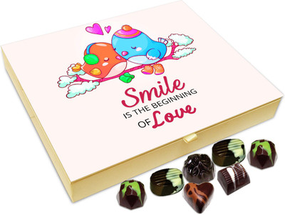 

Chocholik Gift Box - Smile Is the Beginning Of My Love Chocolate Box - 20pc Truffles(240 g)