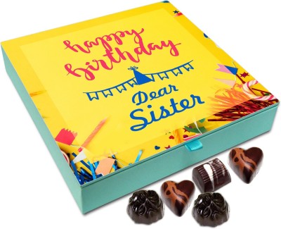 

Chocholik Gift Box - Happy Birthday Dear Sister Chocolate Box - 9pc Truffles(108 g)