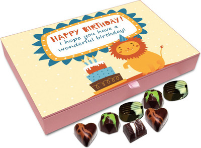

Chocholik Gift Box - I Hope You Have A Wonderful Birthday Chocolate Box - 12pc Truffles(144 g)