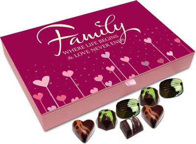 

Chocholik Gift Box - Family Where Life Begins And Love Never Ends Chocolate Box - 12pc Truffles(144 g)