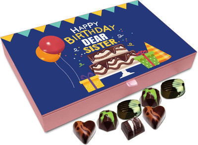 

Chocholik Gift Box - Happy Birthday Sweet Sister Chocolate Box - 12pc Truffles(144 g)