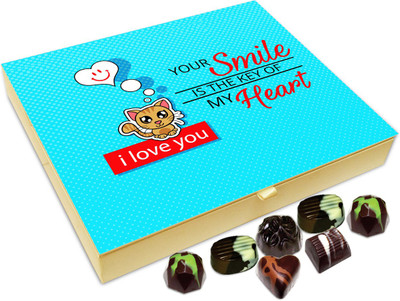

Chocholik Gift Box - Your Smile Is The Key To My Heart Chocolate Box - 20pc Truffles(240 g)