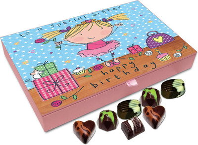 

Chocholik Gift Box - Happy Birthday To My Special Sister Chocolate Box - 12pc Truffles(144 g)