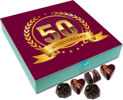 

Chocholik Gift Box - Happy 50th Anniversary Chocolate Box - 9pc Truffles(108 g)