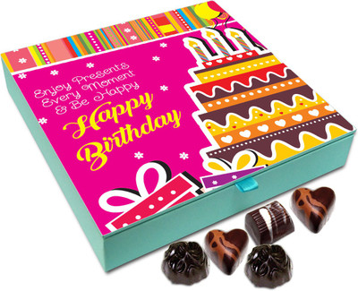 

Chocholik Gift Box - Enjoy Every Moment Of Your Birthday Chocolate Box - 9pc Truffles(108 g)
