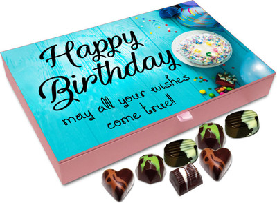 

Chocholik Gift Box - May All Your Wishes Come True On Birthday Chocolate Box - 12pc Truffles(144 g)