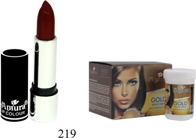 Amura Black Beauty Lip Colour and Bleach Cream Combo(Set of 2)