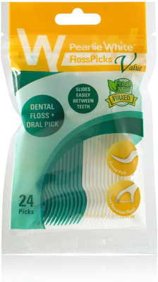 

pearlie white Flosspick FlossPicks Value 2-IN-1 Basic Flosser (24 picks)(10 cm, Pack of 24)