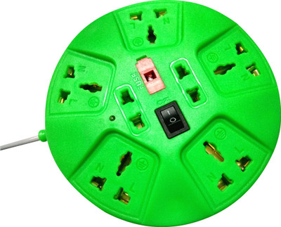 S.Blaze Multi-Colour 7 in 1 Rounded ABS Body Power Strip Extension cord with ON / OFF switch and indicator 3-4m lengthy wire, 2 Two Pin Socket + 5 A Three Pin Socket available at flipkart for Rs.240