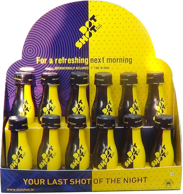 

Dotshot ANTI HANGOVER DRINK 70 ML - RETAIL PACK OF 12 Energy Drink(12x70 ml, Curcumin, Turmeric Flavored)