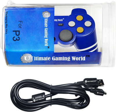 

Ultimate Gaming World ™ Wireless Controller/Joystick for PS3 Console Only. (Blue Color) Gaming Accessory Kit(Blue, For PS3)