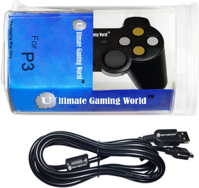 

Ultimate Gaming World ™ Wireless Controller/Joystick for PS3 Console Only. (Black Color) Gaming Accessory Kit(Black, For PS3)
