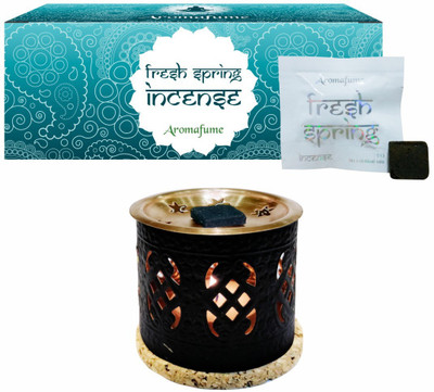 

Aromafume Fresh Spring Incense Bricks (Medium) & Palace Burner Fresh Agarbattis(20 Units)