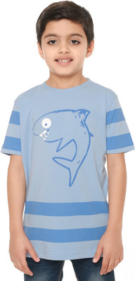 

Body Glove Boy's Printed Cotton T Shirt(Blue, Pack of 1