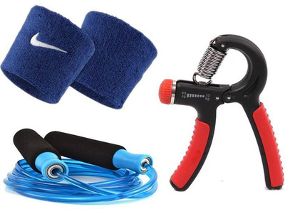 

serveuttam Adjestable Hande Gripe-with bearing and Skipping Rope Gym & Fitness Kit