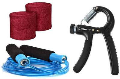 

serveuttam Adjestable Hande Gripe-with bearing and Skipping Rope Gym & Fitness Kit