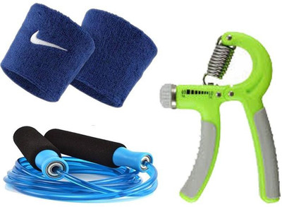 

serveuttam Adjestable Hande Gripe-with bearing and Skipping Rope Gym & Fitness Kit