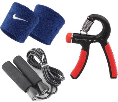 

serveuttam Adjestable Hande Gripe-with bearing and Skipping Rope Gym & Fitness Kit