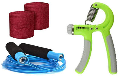 

serveuttam Adjestable Hande Gripe-with bearing and Skipping Rope Gym & Fitness Kit