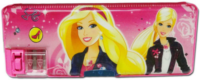 

Kids Mandi C-9957 Multifunctional Double Sided Dual Sharpener Magnetic Closure Barbie Cartoon Character Art Plastic Pencil Box(Set of 1, Pink)