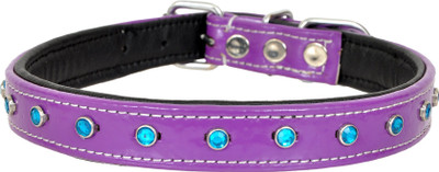 

Leather Craft Embellished Dog Collar Charm(Violet, Round)