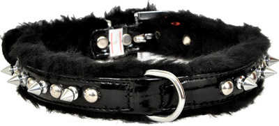 

Leather Craft Embellished Dog Collar Charm(Black, Round)