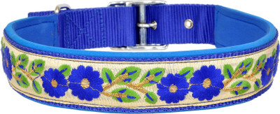 

Leather Craft Embellished Dog Collar Charm(Blue, Round)