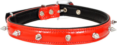 

Leather Craft Embellished Dog Collar Charm(Red, Round)