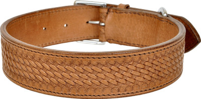 

Leather Craft Embellished Dog Collar Charm(Brown, Round)