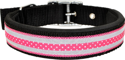 

Leather Craft Embellished Dog Collar Charm(Pink, Round)