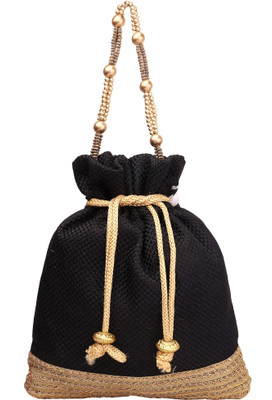 

Potli Jute bag Pouch(Black)