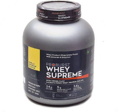 

PROBURST WHEY SUPREME VANILLA ICE CREAM Weight Gainers/Mass Gainers(2 kg, Vanilla Ice Cream)