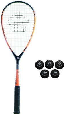 

Cosco Combo of Two, One 'Titanium 10X' Squash Racquet and Five Squash Balls- Orange Strung Squash Racquet(Standard, 95 g)
