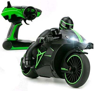 

SANJARY limited edition high speed 2.4 GHz 1:18 Scale RC Motorcycle Bike with shining LED Headlights (Green) (multi-colour)(Green)
