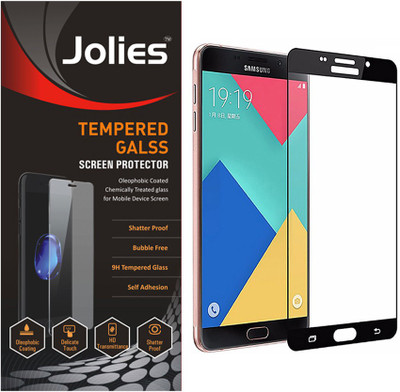 jolies Tempered Glass Guard for Samsung Galaxy A9 Pro (6 inch, Black) (Full Screen Coverage)(Pack of 1)
