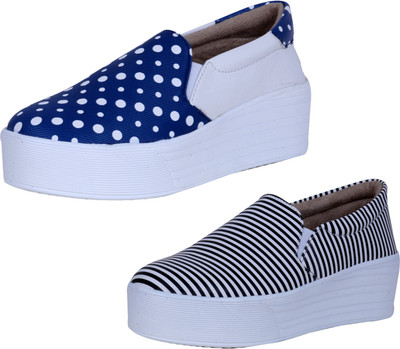 

IndiWeaves Casuals For Women(White, Blue, White, Black