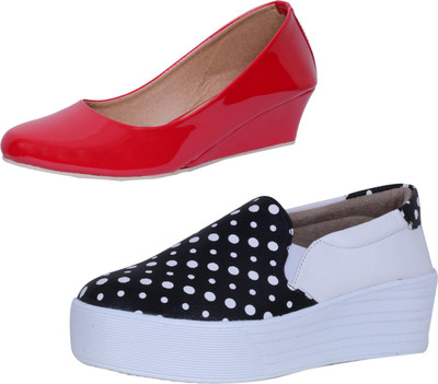 

IndiWeaves Sneakers For Women(Red, White, Black