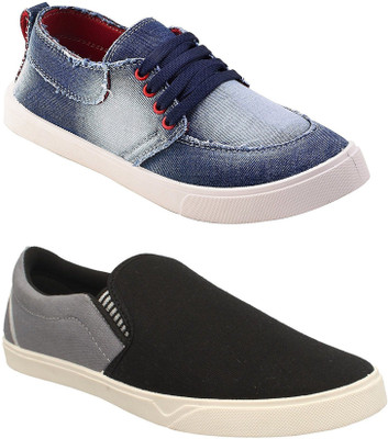 

Chevit Men's Combo Pack of 2 Casuals For Men(Blue, Grey