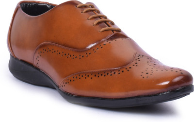 

BAAJ Bj7006 Patent Brogue Lace Up For Men(Tan