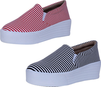

IndiWeaves Sneakers For Women(White, Red, White, Black