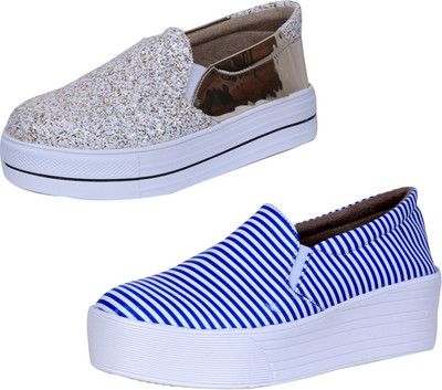 

IndiWeaves Sneakers For Women(White, White, Blue