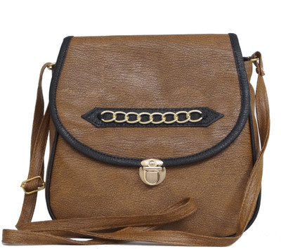 

Nemichand Jewels Girls Casual Brown PU Sling Bag