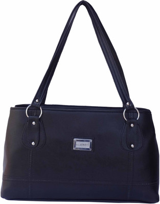 

ALIVE Women Casual Black Leatherette Shoulder Bag