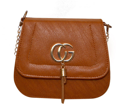 

FASSO Girls Casual Brown PU Sling Bag