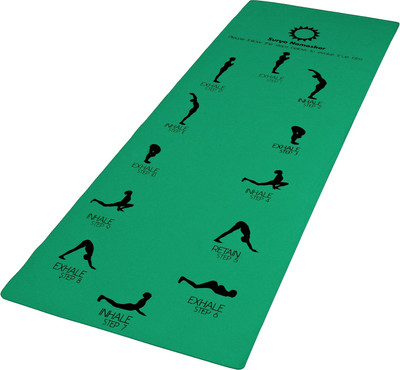 

Aerolite Printed Sun Salutation 24 X 72 Multicolor 12 mm Yoga, Exercise & Gym Mat, Green;silver