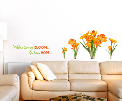 

Orange and Orchid  PVC Vinyl Sticker(Pack of 1, Multicolor