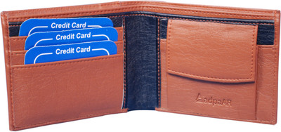 

adpaar Men Brown Genuine Leather Wallet(7 Card Slots), Black
