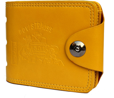 

AVB Men Yellow Artificial Leather Wallet(10 Card Slots)