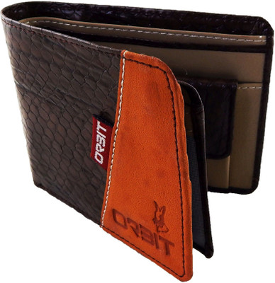 

Orbit Men Brown Genuine Leather, Fabric Wallet(6 Card Slots)