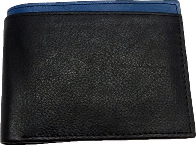 

leather home Boys Black Genuine Leather Wallet(6 Card Slots), Bl_blu